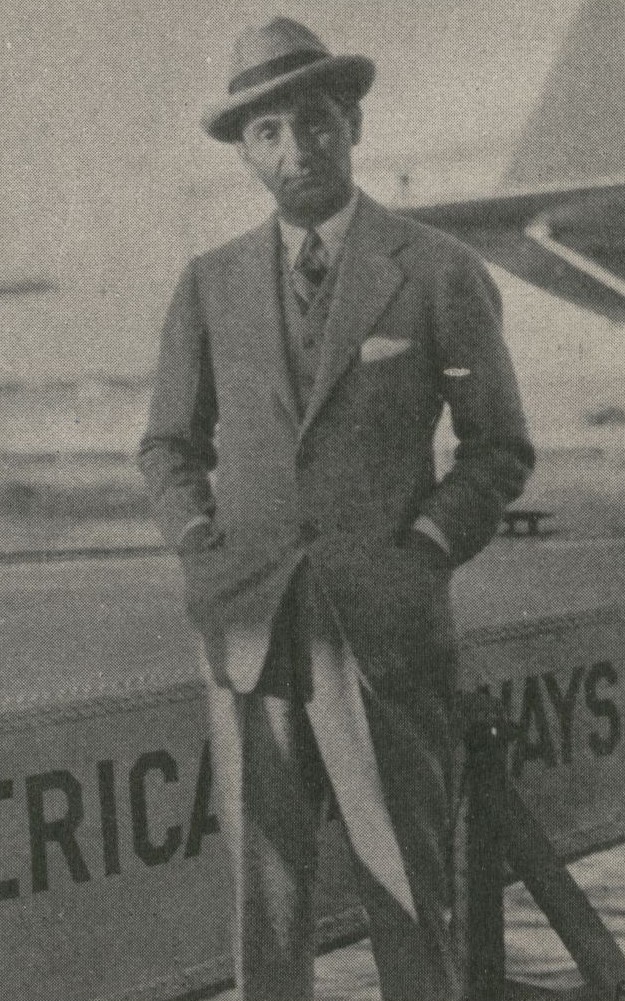 1933 Song writer  Irving Berlin embarking for Nassau aboard a Pan Am  flying boat